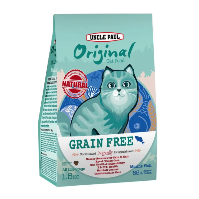 UNCLE PAUL 田園生機無穀貓食-海洋魚 1.5kg (全齡貓適用)