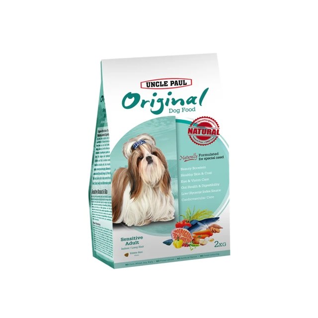 UNCLE PAUL 田園生機狗食 低敏成犬 2kg (室內/長毛犬適用)