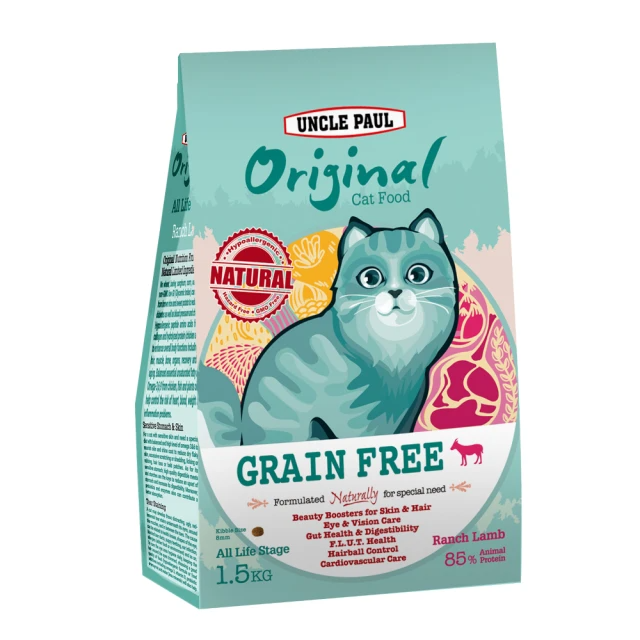 UNCLE PAUL 田園生機無穀貓食-牧野羊肉 1.5kg (全齡貓適用)