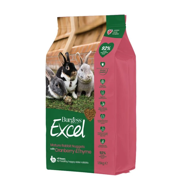 Burgess 伯爵 老兔專用蔓越莓&百里香 1.5KG(老兔飼料 老年兔飼料)