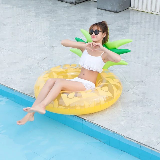 超大鳳梨游泳圈│可靠背浮床