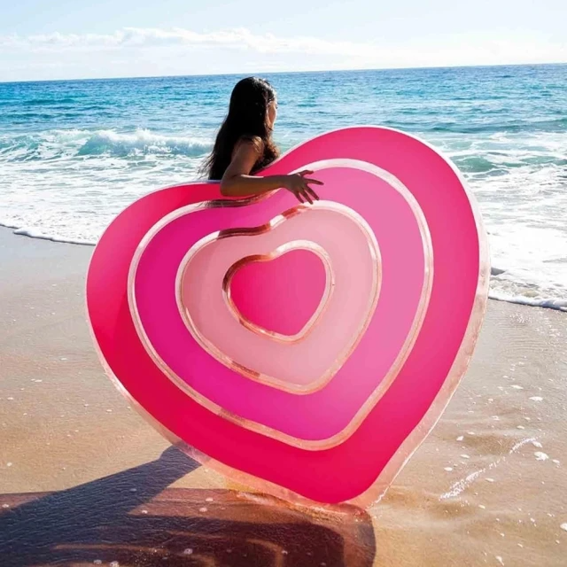橘魔法-粉紅大愛心充氣浮排