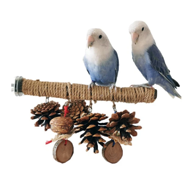 鸚鵡站杆麻繩果木串啃咬玩具