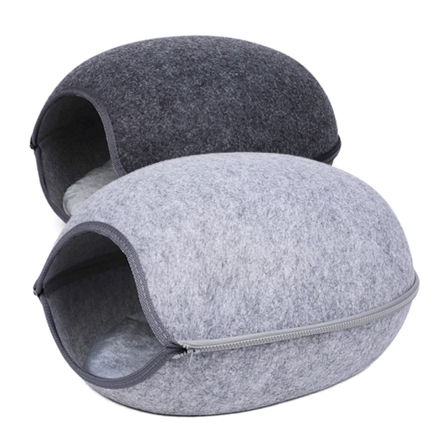 寵物可拆洗半封閉四季窩 (淺灰保暖窩/深灰保暖窩)任選一入