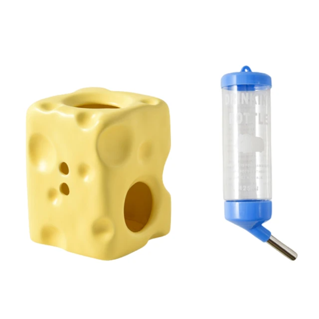 起司陶瓷倉鼠窩-附飲水器