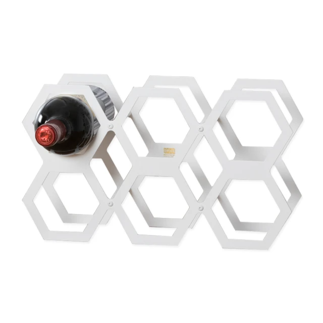 OPUS 東齊金工 歐式鐵藝紅酒架/酒瓶展示架-風潮酒架(蜂巢/優雅白)