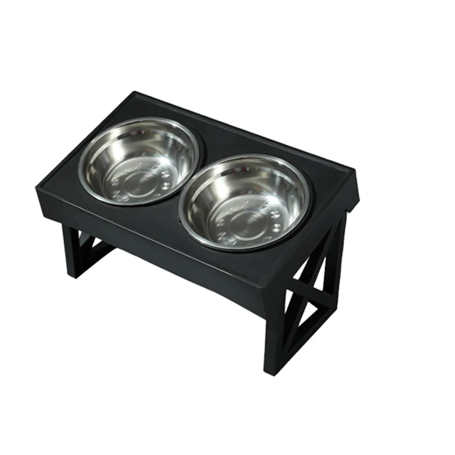 酷博士 寵物可調節大碗架 2個不銹鋼碗(寵物碗 飼料碗)