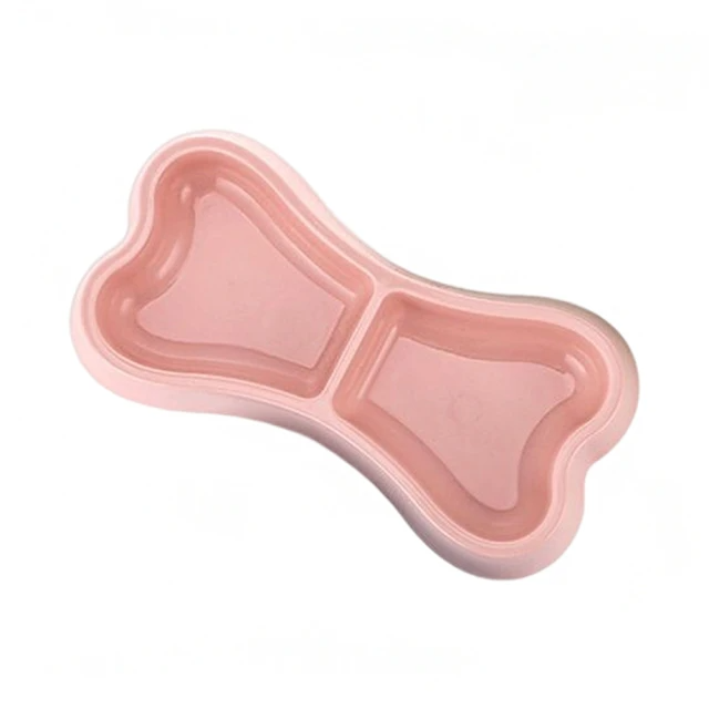 二合一骨頭造型寵物碗 (粉色)