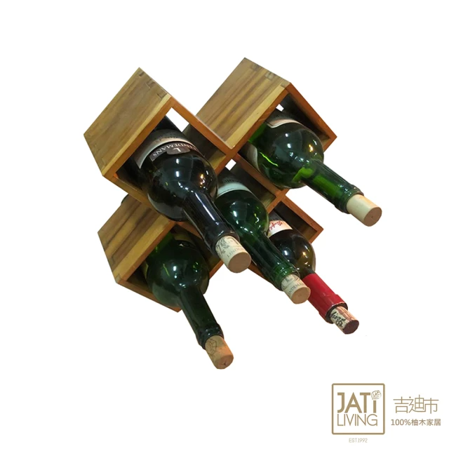 吉迪市柚木家具-柚木多邊型酒瓶架 LT-091C