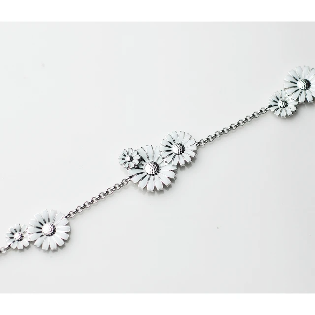 Georg Jensen 喬治傑生 Daisy 9朵多層次純銀白琺瑯手鍊