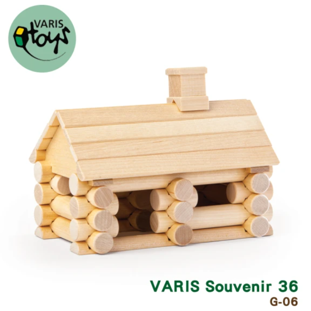 VARIS TOYS 木製建構積木-小木屋36片