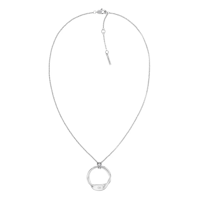 Calvin Klein 凱文克萊  Ethereal Metals 扭轉圓形墜中長項鍊 (35000525)