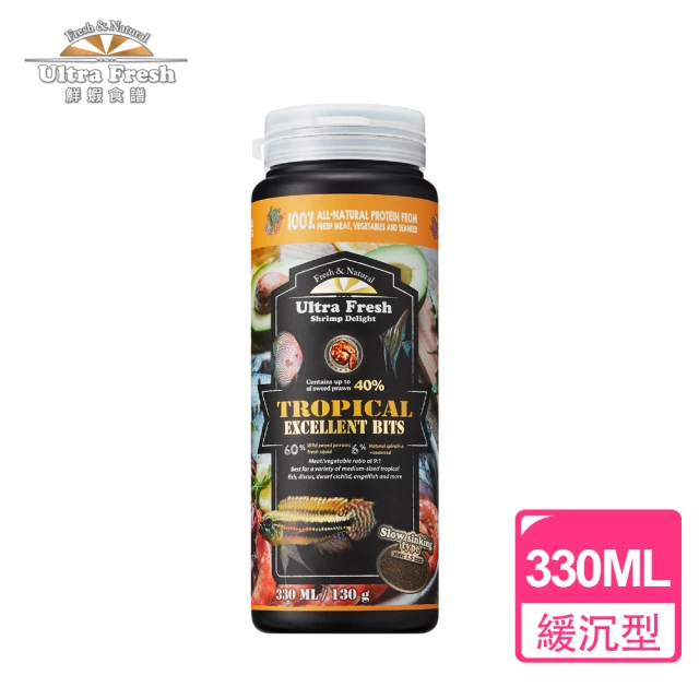 鮮蝦食譜 挑嘴野生中型熱帶魚-全天然蛋白魷魚大蒜蝦肉堡 330ml