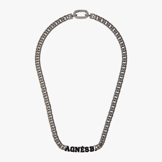 agnes b. bijoux 男款 經典agnes b.標誌項鍊(銀色)