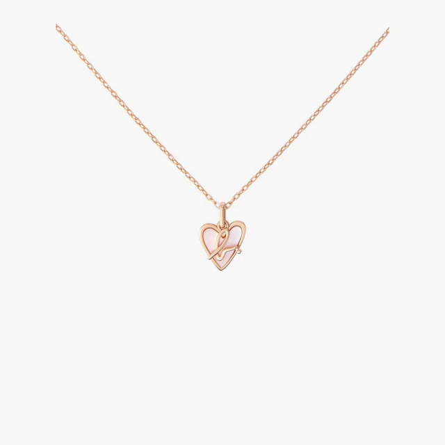 agnes b. bijoux 純銀 b. logo珍珠母貝 b. loved項鍊(玫瑰金/女)