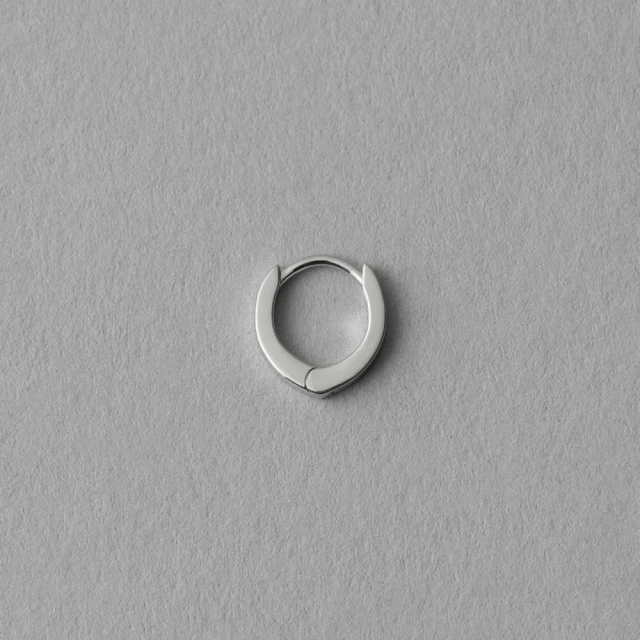 ete K10WG 簡約橢圓圈形單耳環(白金色)