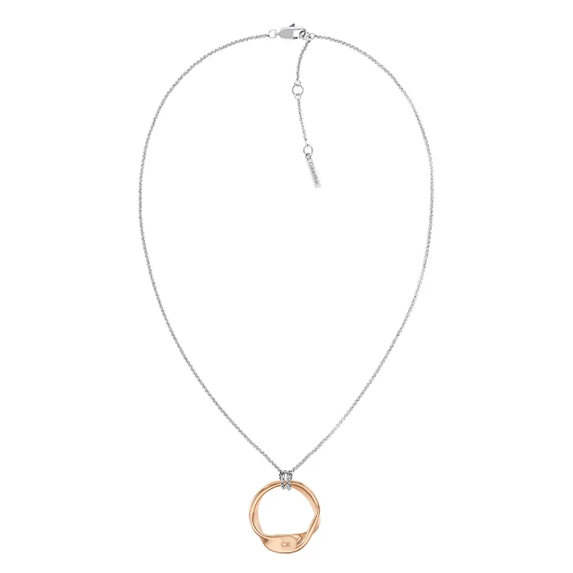 Calvin Klein 凱文克萊  Ethereal Metals 扭轉圓形墜中長項鍊 (35000580)
