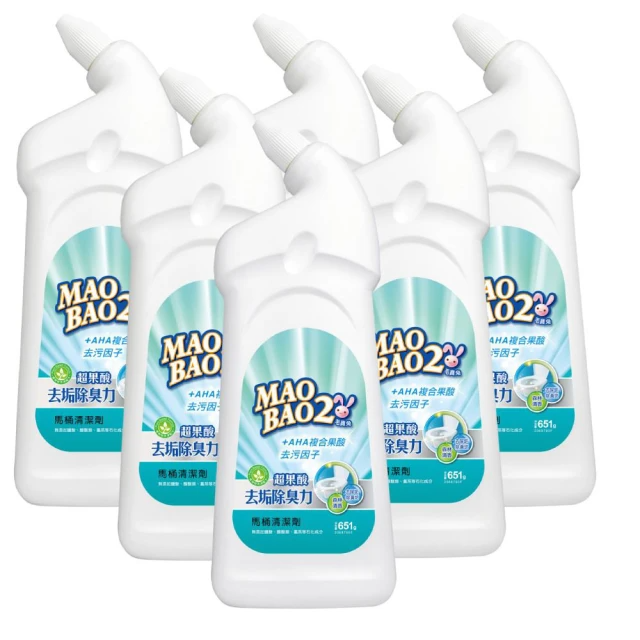 毛寶兔 毛寶兔超果酸馬桶去垢除臭清潔劑(651gX6入)