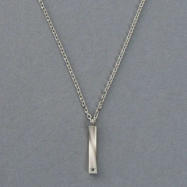 ete Pair 閃耀流星黑鑽項鍊(鉑金色)