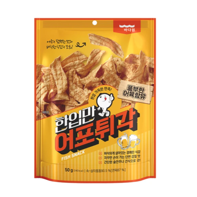 韓國海一 韓國BADAONE一口酥脆魚脯餅乾50g(#餅乾#零嘴#下酒菜)