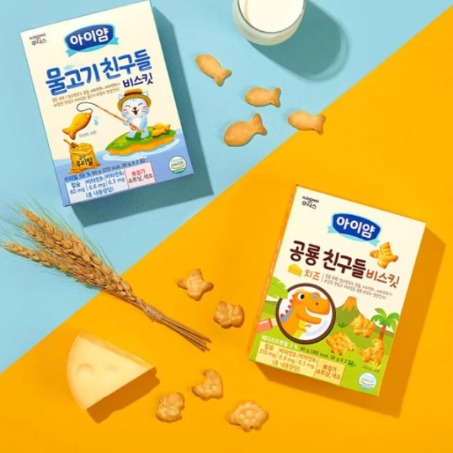 韓國 ILDONG FOODIS 日東 小魚造型餅乾(寶寶手指餅乾) 60公克(30公克*2包)