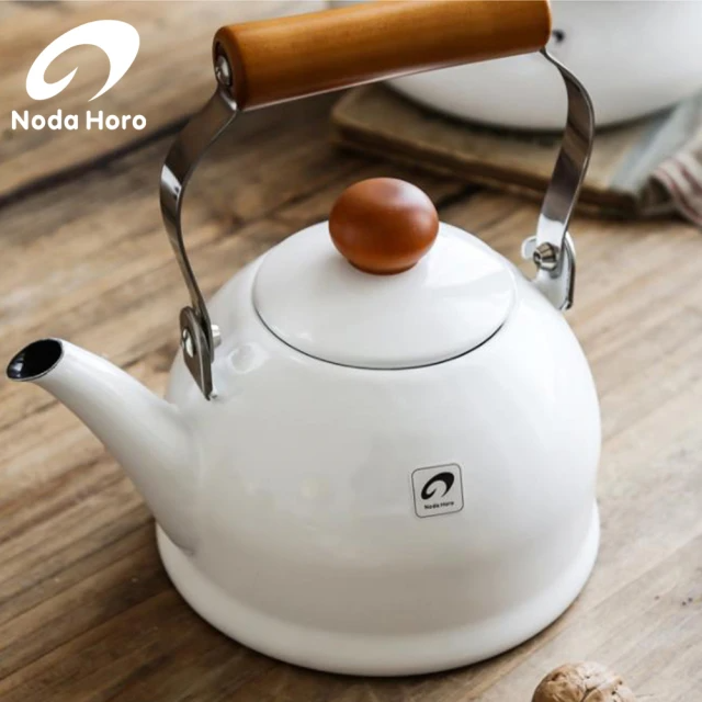 野田琺瑯 日本製琺瑯木柄款水壺-白(1500ml)