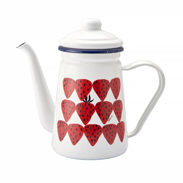 PLUNE豐琺瑯 日本製繽紛琺瑯咖啡桌上壺 1.1L 鮮紅草莓