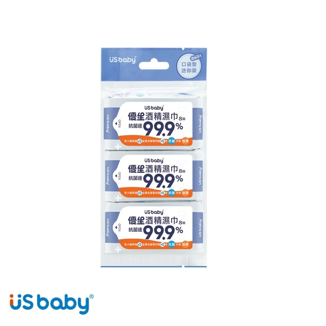 US BABY 優生 酒精濕巾超厚型 (8抽*3入/袋)