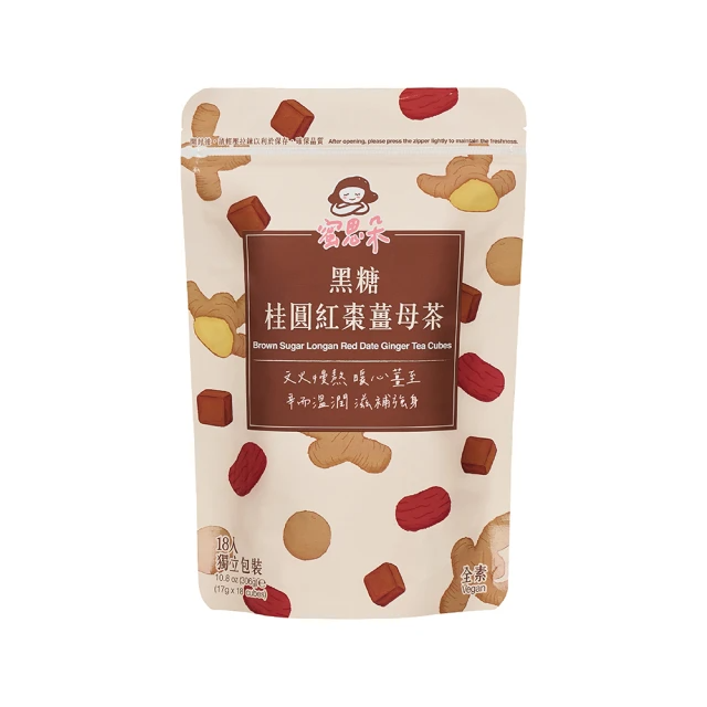 Medolly 蜜思朵 黑糖桂圓紅棗薑母茶磚(17gx18入/袋)