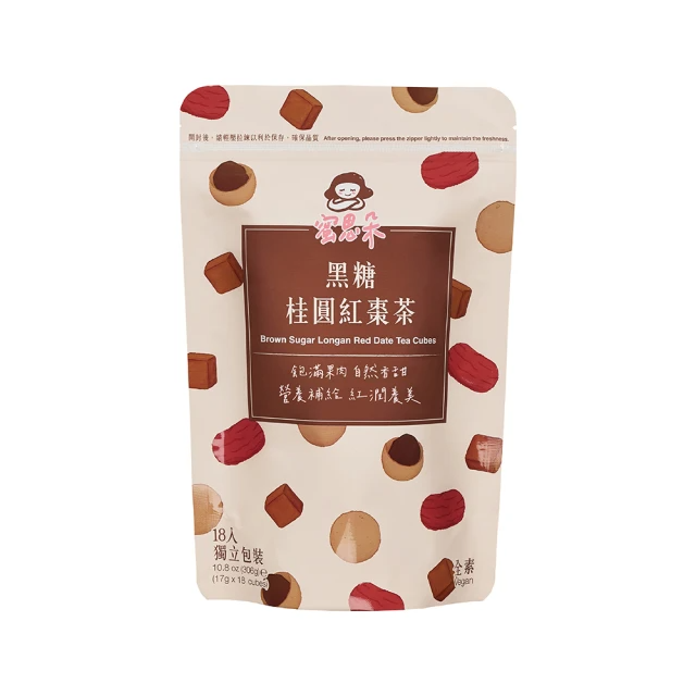 Medolly 蜜思朵 黑糖桂圓紅棗茶磚(17gx18入/袋)