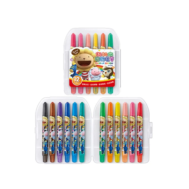 雄獅x奶油獅 CY-002 奶油獅旋轉蠟筆12色