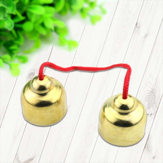 美佳音樂 打擊樂器 紅繩碰鐘-大