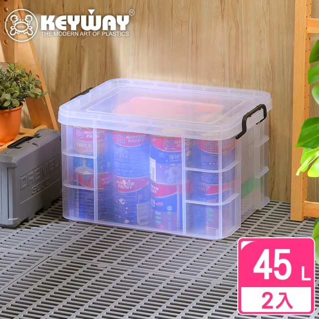 KEYWAY 聯府 亞斯強固型掀蓋整理箱45L-2入