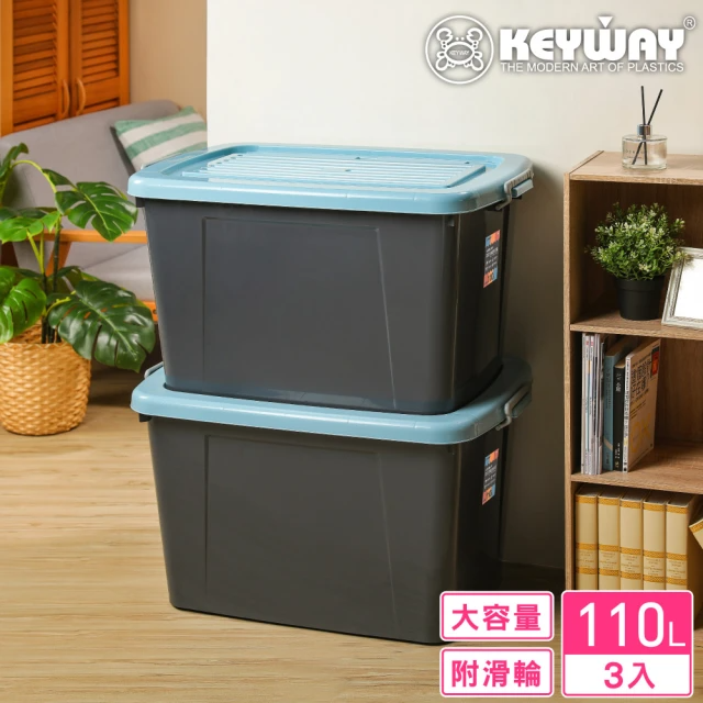 KEYWAY 聯府 帕特滑輪整理箱110L-3入