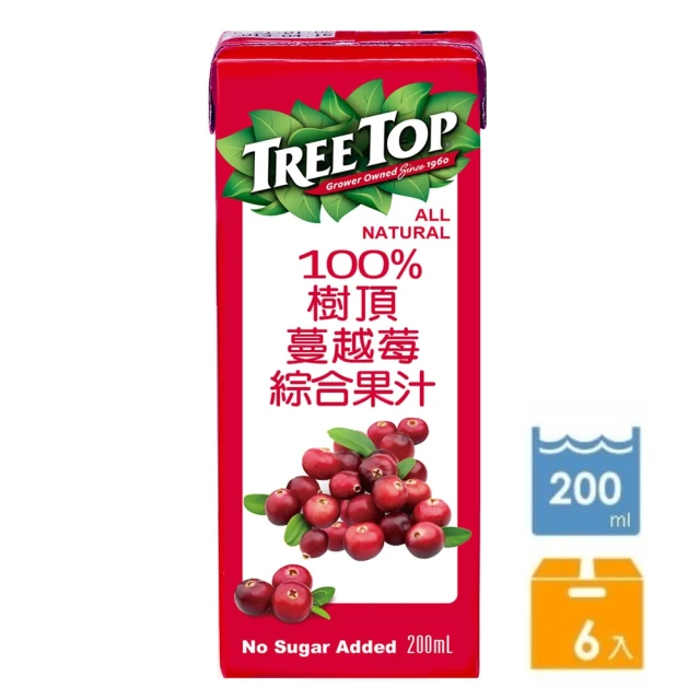 Tree top 樹頂 100%蔓越莓綜合果汁 200mlx6入