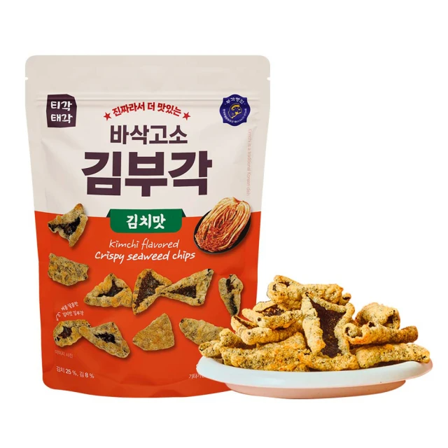 韓味不二 韓國原裝美味海苔脆片-泡菜口味 80G/包(脆脆的酥香口感)