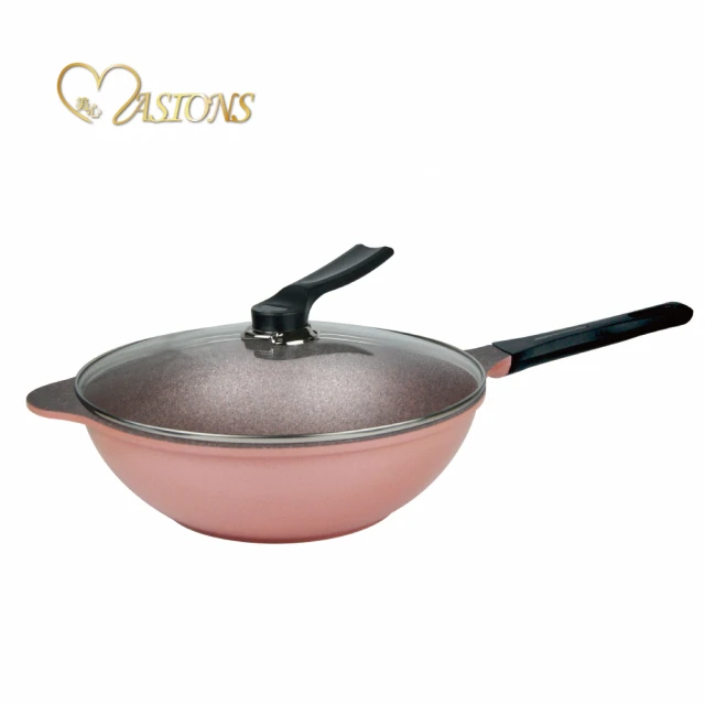 MASIONS 美心 鼎鈦鍋 韓國百萬耐磨 鈦不沾深炒鍋32cm