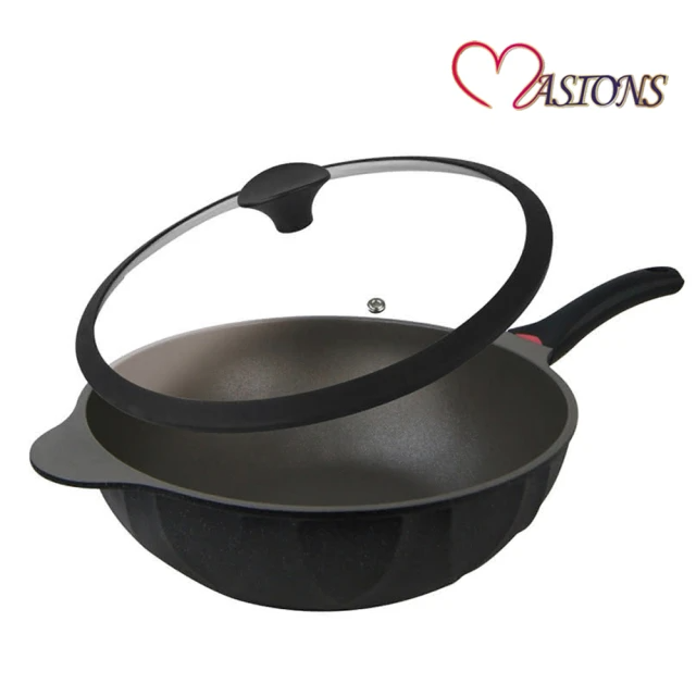 MASIONS 美心 墨岩鍋 日本大金礦岩鈦合金不沾鍋深炒鍋33CM