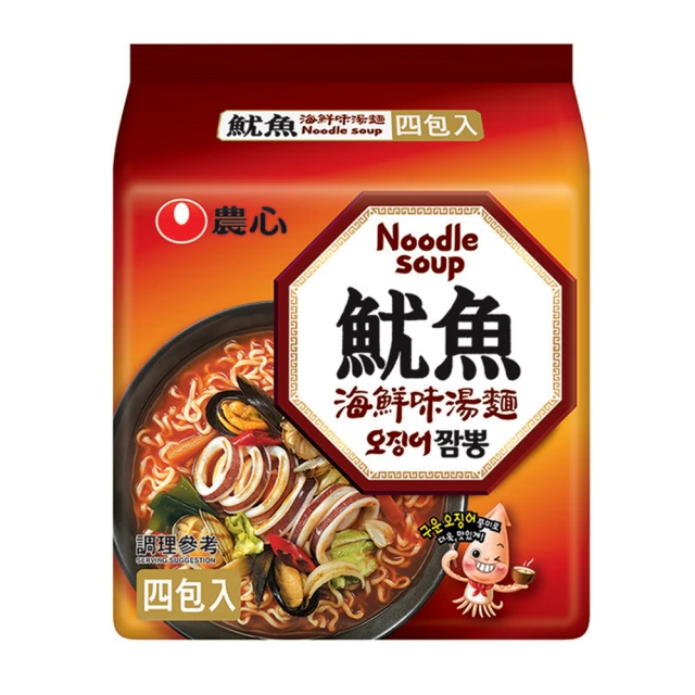 NONG SHIM 農心魷魚海鮮味湯麵(124gx4入)
