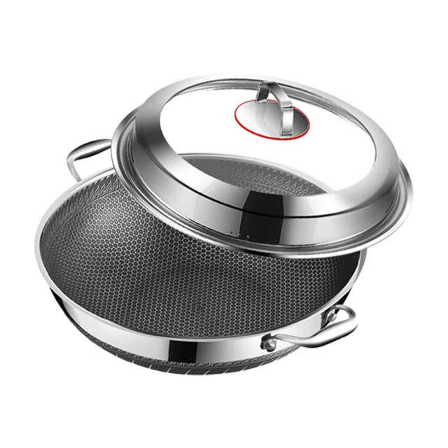 316雙面蜂巢不沾炒鍋38cm（附鍋蓋）