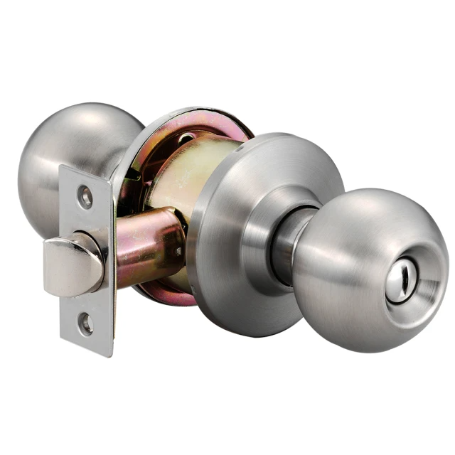 廣安牌9610型喇叭鎖 60mm不銹鋼磨砂銀色