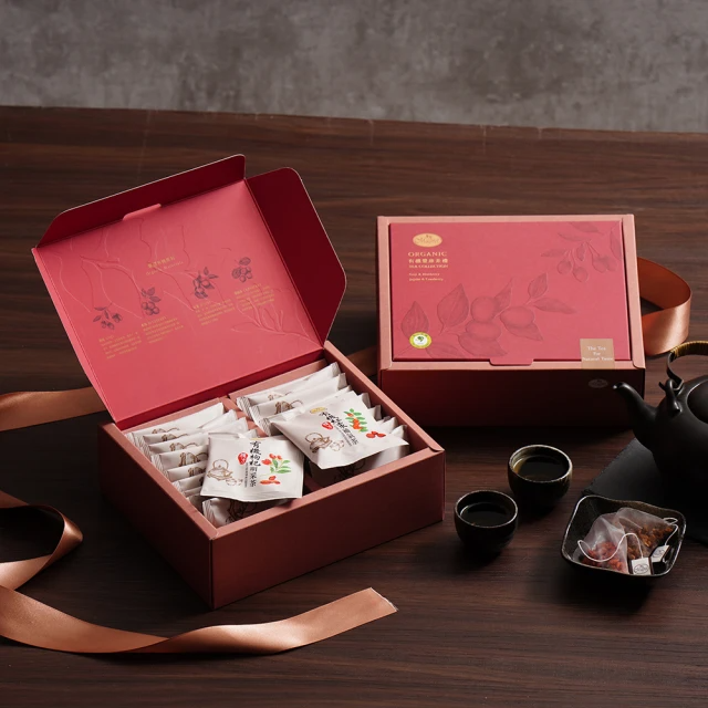 曼寧 有機豐康茶禮盒 (有機枸杞明采茶6g*10入 、有機紅棗補氣茶 5g*10入)*2盒組