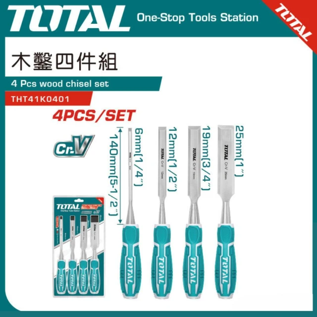 TOTAL 木工鑿刀組 4PCS THT41K0401