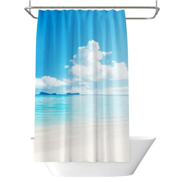 三房兩廳-繽紛簡約防水防霉加厚浴簾