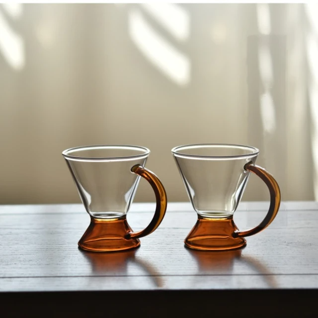 KOTI 日安生活 簡約復古琥珀色耐熱玻璃杯組(1壺2杯)