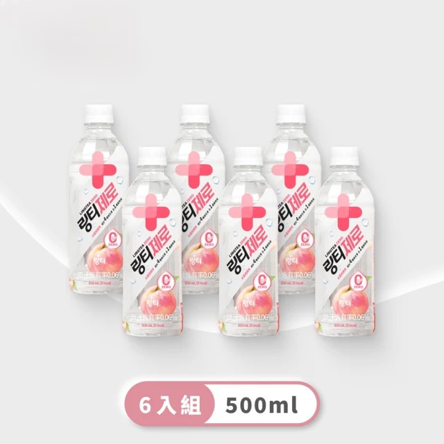 LINGTEA 輕盈零卡機能飲 水蜜桃風味 500mlx6入