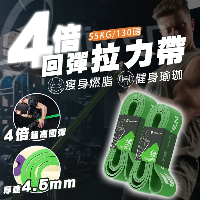 TAS 極限運動 TPE運動健身130磅拉力帶 豆青 (2入)