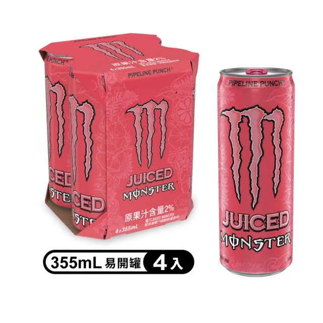 Monster Energy 魔爪管浪潘趣碳酸能量飲料 355mlx4入