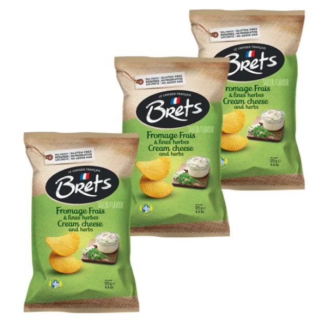Brets 布列滋 奶油起司綜合香料洋芋片 (125g*3包)