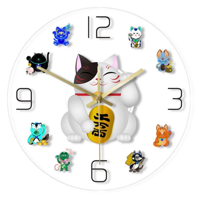 好運招財貓掛鐘